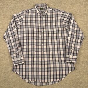 Sid Mashburn Dress Shirt Mens L Twill Pink Plaid Button Up Long Sleeve Preppy